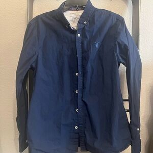 All Saints Blue Casual Button Down Shirt